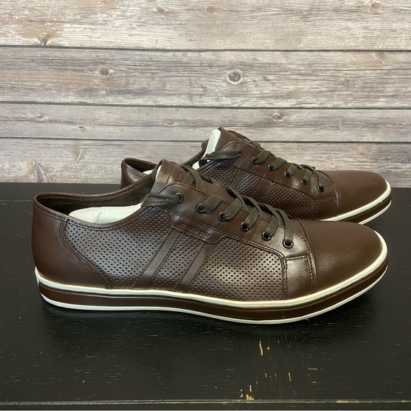 Kenneth Cole New York Men's Right On Cue Sneakers Brown Leather Lace Up Size 11 - Picture 6 of 15
